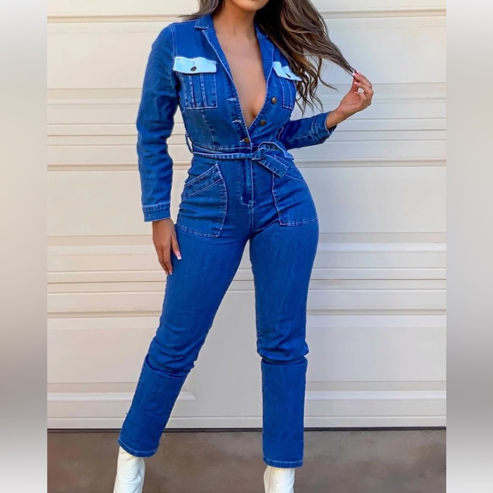 Medium Wash Jumpsuit XS NEW
